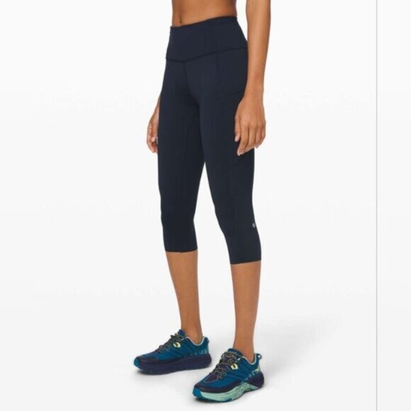 Lululemon Fast and Free Crop Leggings II 19" Non-Reflective Blue Size 2 New NWT - Picture 12 of 12